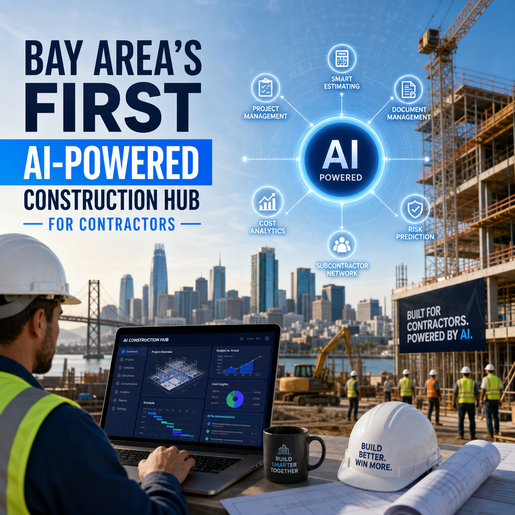 Bay Area contractors in an AI-powered construction hub using smart project management and risk protection