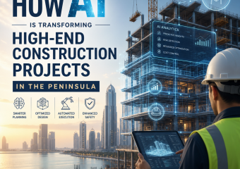 AI-powered high-end construction planning with smart design, equipment, and safety on a luxury Peninsula build site