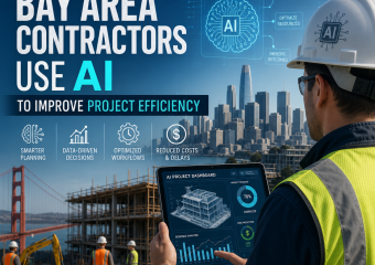 Bay Area contractors using AI tools on a construction site to improve efficiency and reduce costs