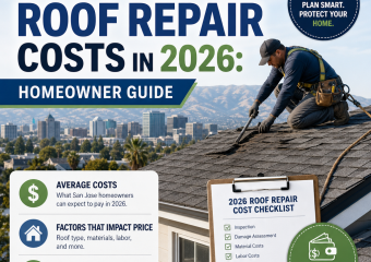 San Jose roof repair costs guide showing average prices, cost factors, and money-saving tips for homeowners