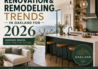 Oakland home renovation trends with sustainable materials, modern kitchen, spa bathroom, and smart upgrades