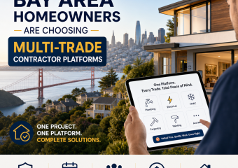 Bay Area homeowner using a multi-trade contractor platform to book vetted plumbers, electricians, and carpenters
