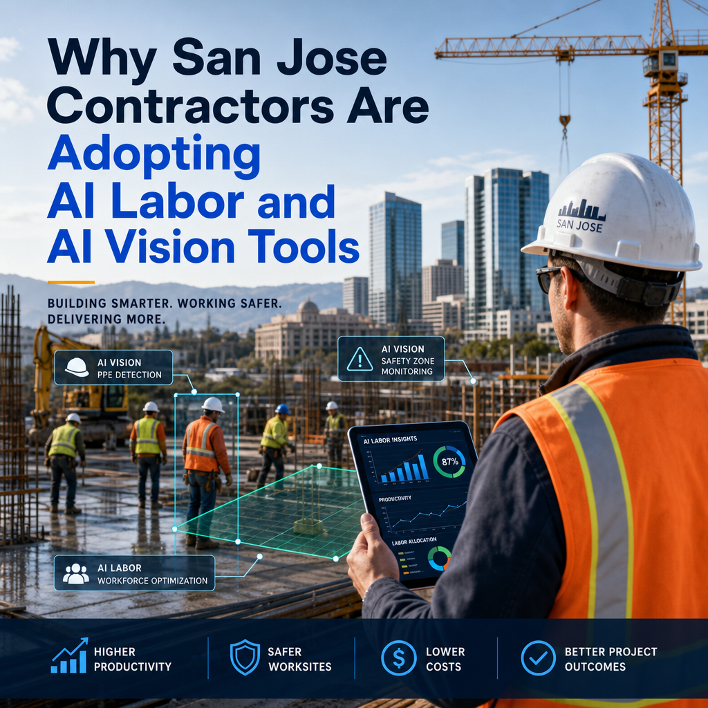 Construction workers in San Jose using AI labor and vision tools for safer, more productive job sites